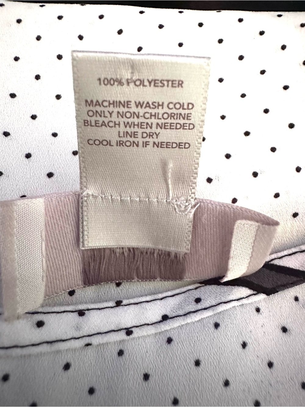 LOFT Black & White Dot Panel Tunic with Mauve Stripe Accents Size XL - Picture 7 of 8